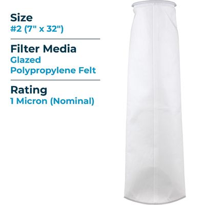 1kg PP Liquid Filter Bag 25 Micron Polypropylene Felt Polypropylene Ring for Industrial